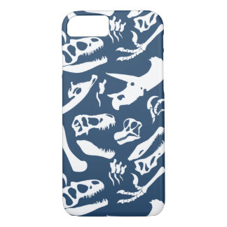 Funda Para iPhone 8/7 Huesos de dinosaurio (azul)