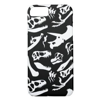 Funda Para iPhone 8/7 Huesos de dinosaurio (negro)