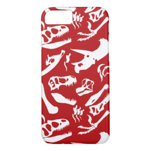Funda Para iPhone 8/7 Huesos de dinosaurio (rojo)