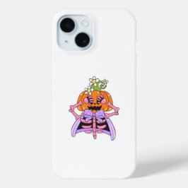 Funda Para iPhone 15 Huesos de Halloween lindos y coloridos