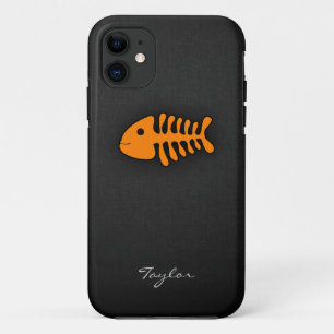 Funda Para iPhone 11 Huesos de peces naranja