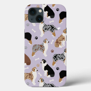 Funda Para iPhone 13 Huesos y patas de pastor australianos