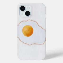 Funda Para iPhone 15 Huevo Frito Acuarela Estética Arte Minimalista Pri