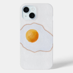 Funda Para iPhone 15 Huevo Frito Acuarela Estética Arte Minimalista Pri