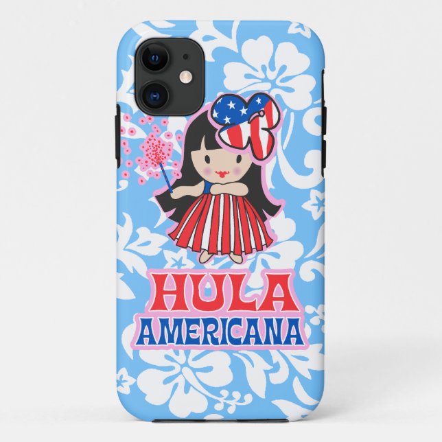 Funda De Case-Mate Para iPhone Hula Americana Hula Chica Patriótico iPhone 5 Fund (Reverso)