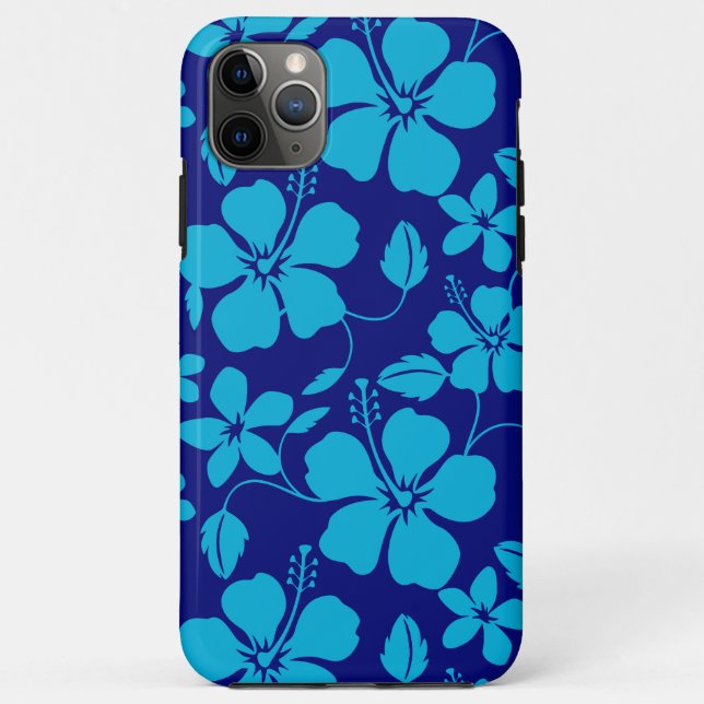 FUNDA DE Case-Mate PARA iPhone HULA HAWAIANA (HIBISCO) AZUL OSCURO/CLARO (Reverso)