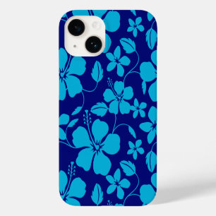 FUNDA PARA iPhone 14 DE Case-Mate HULA HAWAIANA (HIBISCO) AZUL OSCURO/CLARO