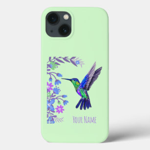 Funda Para iPhone 13 Hummingbird Diseño Flores Botánicas Aves Amantes