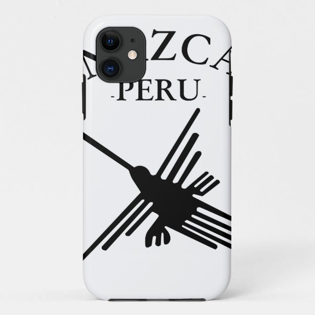 Funda De Case-Mate Para iPhone Hummingbird Nazca Peru con texto curvo (Reverso)