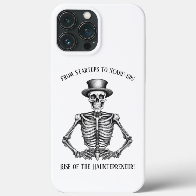 Funda De Case-Mate Para iPhone Humor de inicio de Halloween Hauntepreneur Skeleto (Reverso )