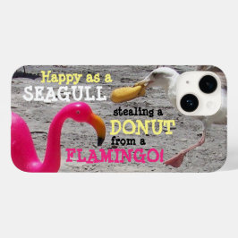 Funda Para iPhone 14 De Case-Mate Humor de vacaciones de gaviota rosada Flamingo Don