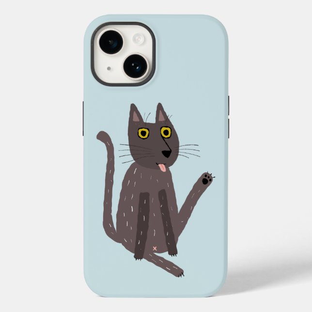 Funda De Case-Mate Para iPhone Humor gato gracioso (Reverso )