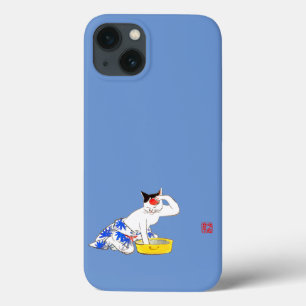 Funda Para iPhone 13 Humorístico baño japonés de gato