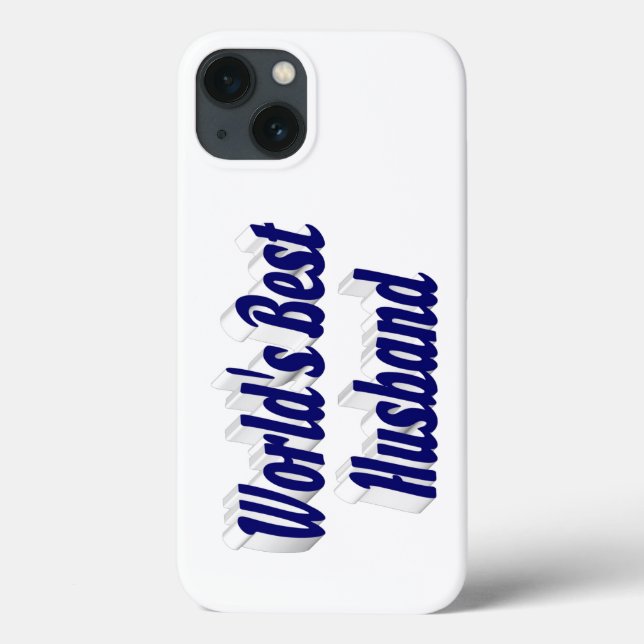 Funda De Case-Mate Para iPhone Husband with dark blue text  iPhone case (Reverso)