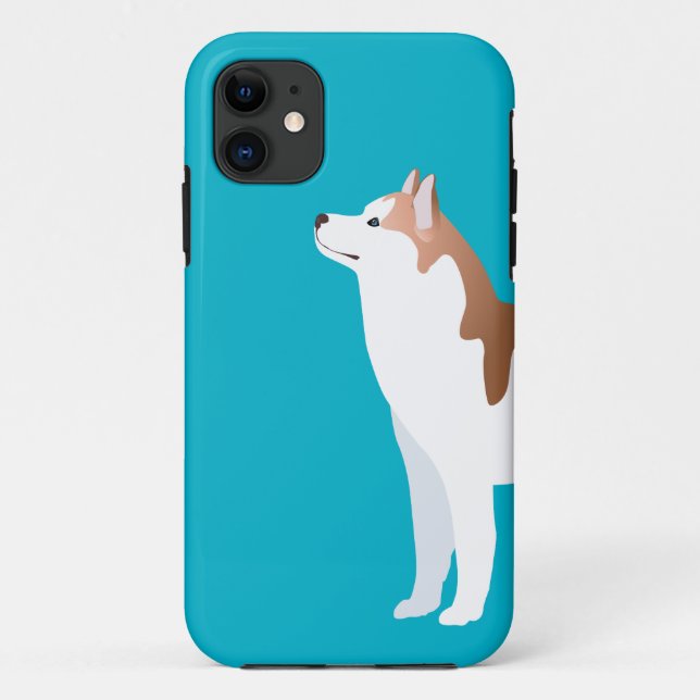 Funda De Case-Mate Para iPhone Husky siberiano - Rojo - Diseño de plantilla de ra (Reverso)
