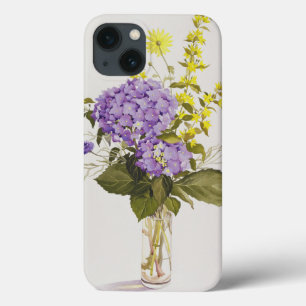 title_seo2 Hydrangea azul con lisimaquia amarilla