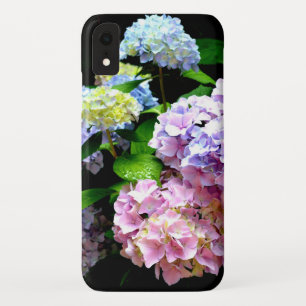 Funda Para iPhone XR Hydrangea garden, rosa, azul, violeta floral