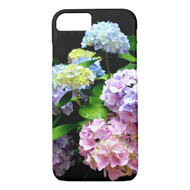 Funda De Case-Mate Para iPhone Hydrangea garden, rosa, azul, violeta floral (Reverso)