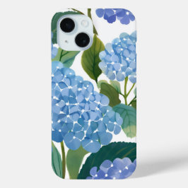 Funda Para iPhone 15 Hydrangeas Blue | Hermoso Bush floral