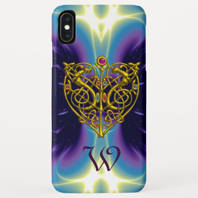 Funda De Case-Mate Para iPhone HYPER VALENTINE MONOGRAM Combustible rosa Púrpura (Reverso)