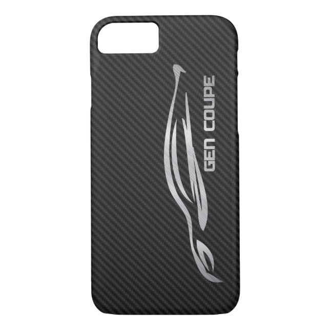 Funda De Case-Mate Para iPhone Hyundai Genesis Coupe - Plata en carbón falso (Reverso)