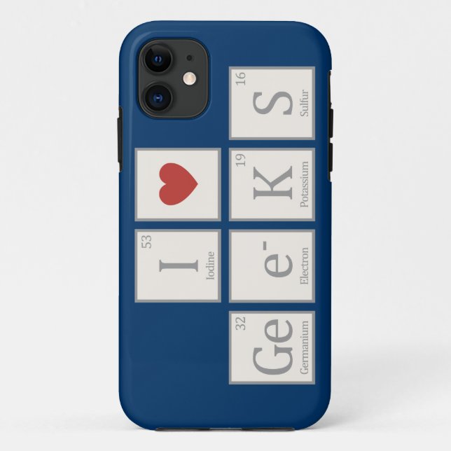Funda De Case-Mate Para iPhone I frikis del corazón (química) (Reverso)
