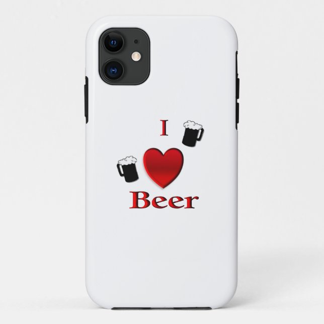 Funda De Case-Mate Para iPhone I Heart Beer Design (Reverso)