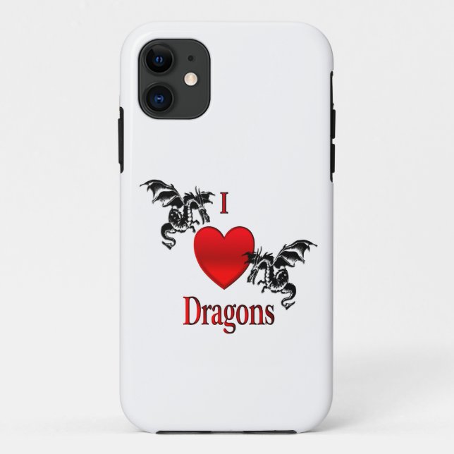 Funda De Case-Mate Para iPhone I Heart Dragons (Reverso)