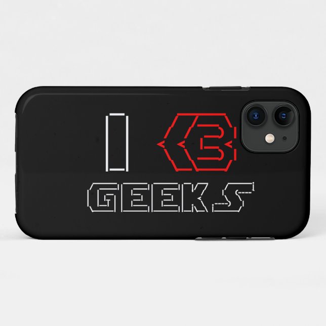 Funda De Case-Mate Para iPhone I Heart Geeks ASCII ART (Reverso (horizontal))