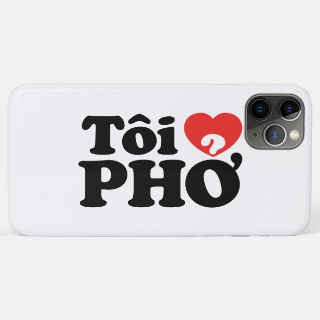 Funda De Case-Mate Para iPhone I Heart (Love) Pho (Tôi + PHỞ) Idioma Vietnamita (Reverso (horizontal))