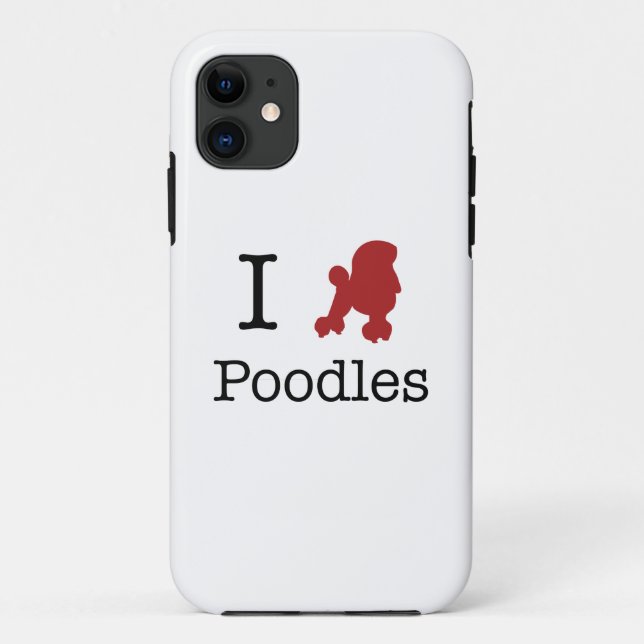 Funda De Case-Mate Para iPhone I Heart Poodles (Reverso)