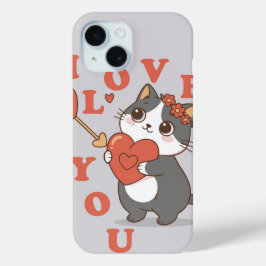 Funda Para iPhone 15 I Love You Kitty
