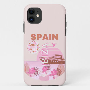 Funda Para iPhone 11 Ibiza, España, Viajes, Arte Preppy, Pastel