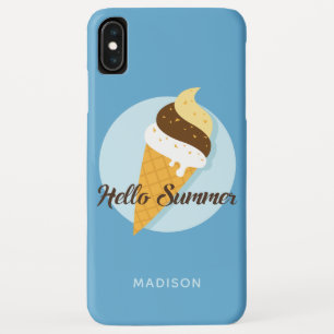 Funda Para iPhone XS Max Ice Cream Hola nombre personalizado y estuches de 