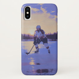 Funda Para iPhone X Ice Hocky Player al amanecer