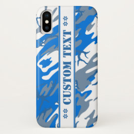 Funda Para iPhone X Ice Water Blue Camo con Personalizado Textos