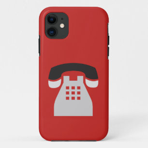 Funda Para iPhone 11 Icónico teléfono retro rojo en cualquier color