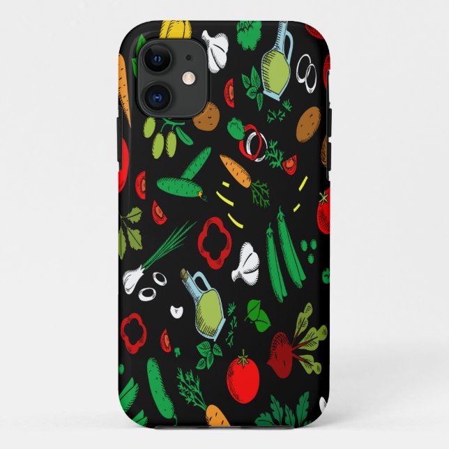 Funda De Case-Mate Para iPhone Iconos vegetales coloridos (Reverso)
