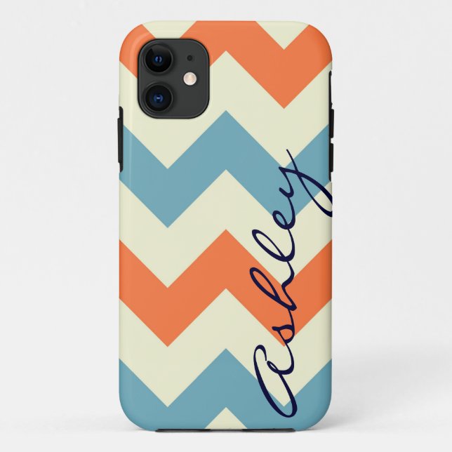 Funda De Case-Mate Para iPhone Identificación azul anaranjada conocida del modelo (Reverso)