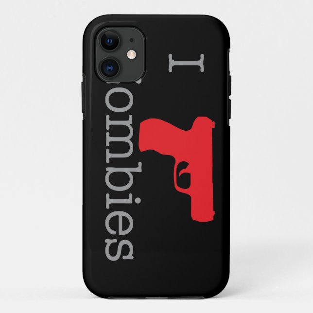 Funda De Case-Mate Para iPhone Identificación negra del zombi (Reverso)