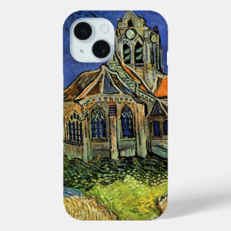 Funda Para iPhone 15 Iglesia en Auvers-sur-Oise por Vincent van Gogh