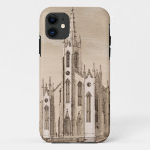 Funda Para iPhone 11 Iglesia Vintage de San Nicolás Nueva York Boceto