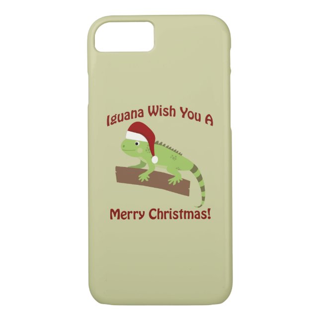 Funda De Case-Mate Para iPhone Iguana Te Desea Una Feliz Navidad (Reverso)