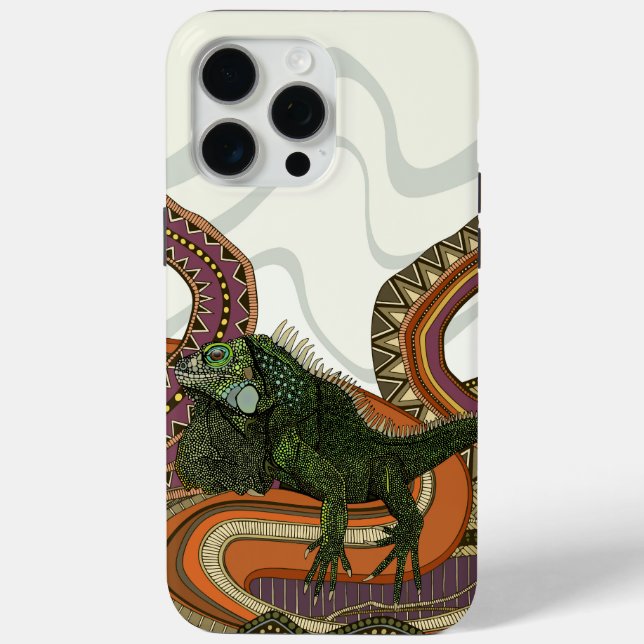 Funda De Case-Mate Para iPhone iguana verde (Reverso )