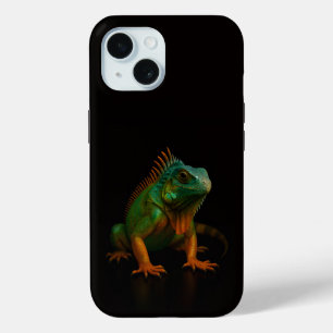 Funda Para iPhone 15 Iguana Verde, Black 4 Luxe iPhone 15 Mate