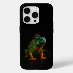 Funda Para iPhone 15 Pro Iguana Verde, Black 4 Luxe iPhone 15 Pro Mate