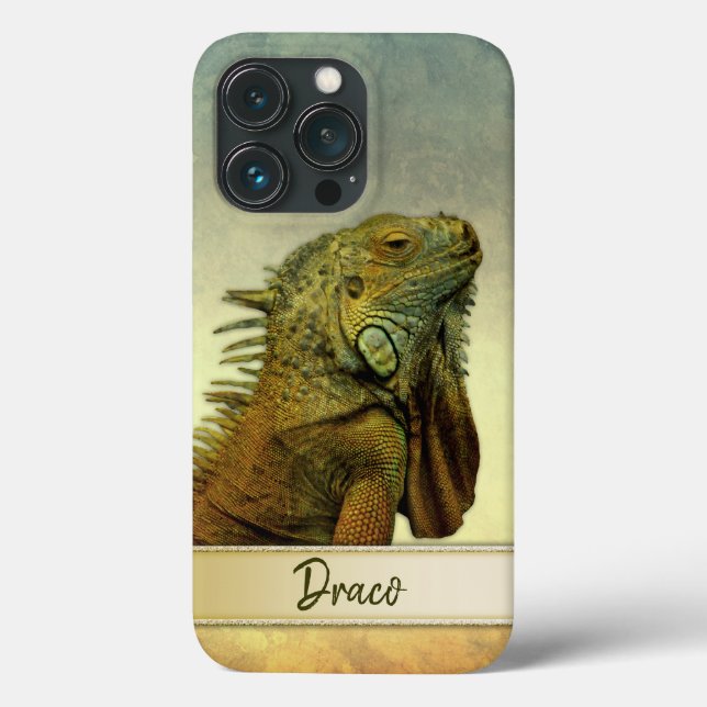 Funda De Case-Mate Para iPhone Iguana verde personalizada (Reverso )