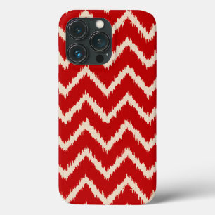Funda Para iPhone 13 Pro Ikat Chevrons - Rojo chino y bronceado