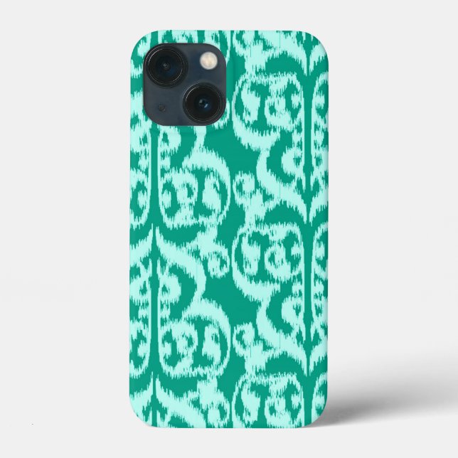 Funda De Case-Mate Para iPhone Ikat Moorish Damask - pavo real y agua (Reverso )