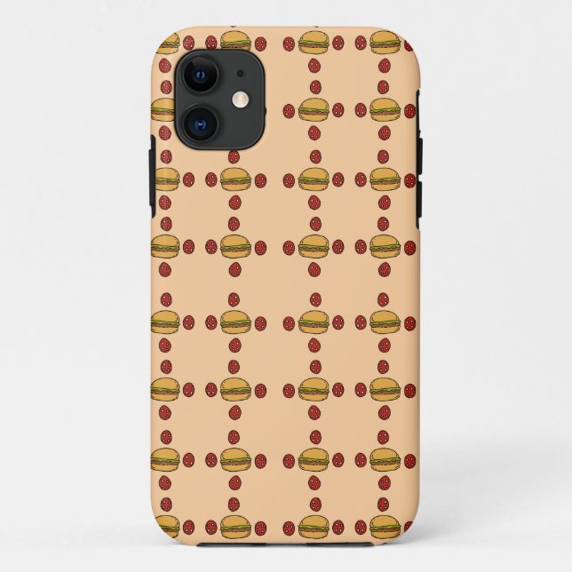 Funda De Case-Mate Para iPhone Illustration of hamburger patterns  (Reverso)